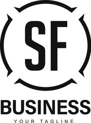 sf initial a logo design with abstract style vector image