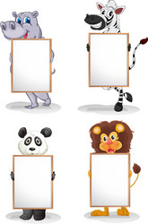Four border templates with wild animals Royalty Free Vector