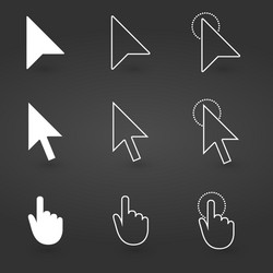 hand and arrow cursor icon computer icons vector image