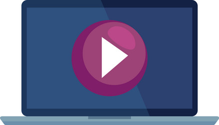 laptop computer portable with media player button vector image