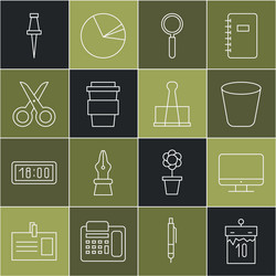 set line calendar computer monitor screen trash vector image