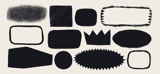 simple shapes with rough torn edges grunge style vector image