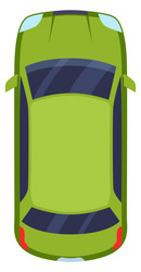 Green sedan icon city car top view vector