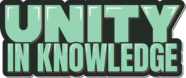 unity in knowledge lettering vector