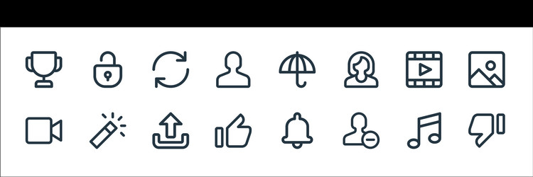 user interface line icons linear set quality vector image