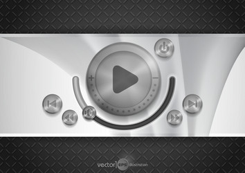 abstract technology app icon with music button vector