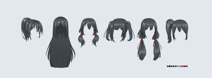 Manga Anime Girl Long Hair Vector Images (94)