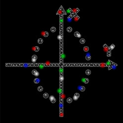 Bright mesh wire frame ellipse plot with flash vector