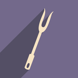 flat with shadow icon and mobile application fork vector image