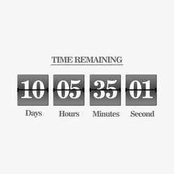 Flip countdown clock counter timer time remaining vector