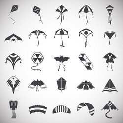 kite icons set on background for graphic and web vector image