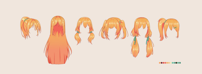 Manga Anime Girl Long Hair Vector Images (94)