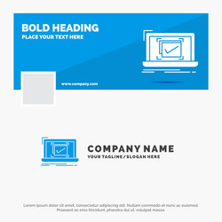 Blue business logo template for system monitoring vector