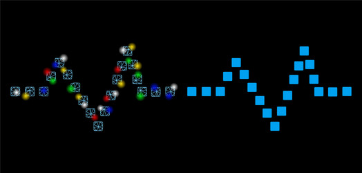 flare mesh carcass pulse chart icon with vector