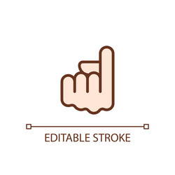 index finger pointing up pixel perfect rgb color vector image