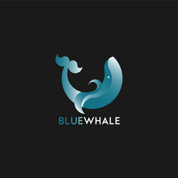 logotype in with whale element vector image
