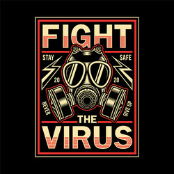 Retro Corona Virus T-Shirt Graphic Vector Image