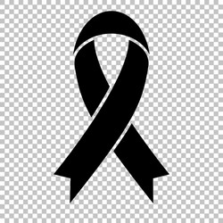 Black Awareness Ribbon Icon Vector Image