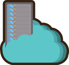 computer server data isolated icon vector