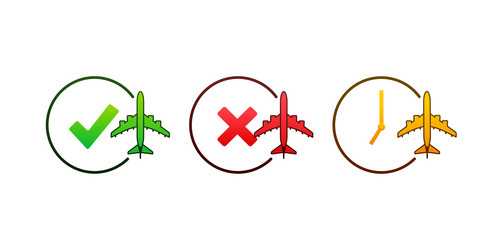 flight information check mark qr code scan icon vector image