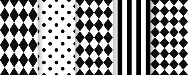 Harlequin seamless pattern black white Royalty Free Vector