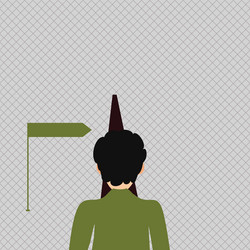 man facing distance ahead blocking view vector image