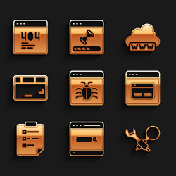 set system bug search engine debugging vector image