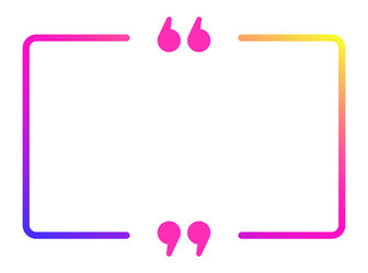 gradient quotation marks frame a blank space vector image