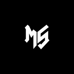 Ms logo monogram with circular shape shield Vector Image