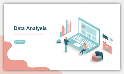 people characters working with data visualization vector image