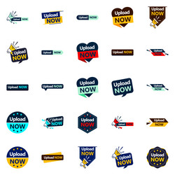 25 editable designs in the upload now bundle vector image