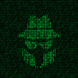 Cyber Spy Icon - Binary Code vector image