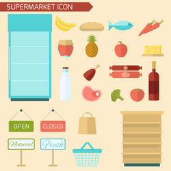 Supermarket concept flat concept flat Royalty Free Vector