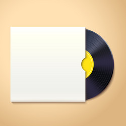 Vinyl record with shadow vector