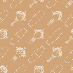 Barman equipment contour seamless pattern vector