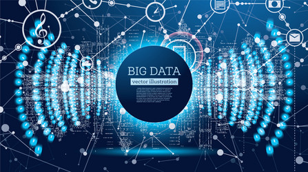big data futuristic science background with copy vector image