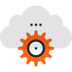 cloud computing flat line web icon concept vector image