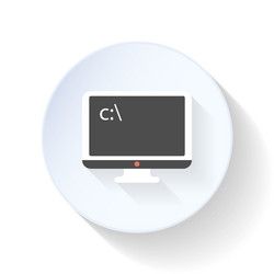 Command line on the screen flat icon vector