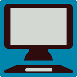 computer with keyboard on a white background vector image