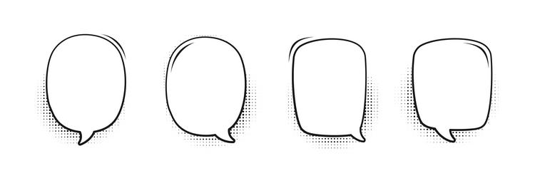 Retro blank comic speech bubbles set with black Vector Image