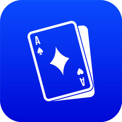 Playing card icon digital blue vector