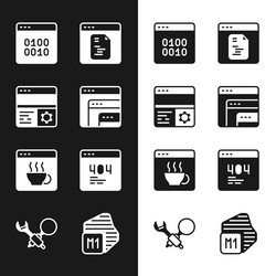 set software debugging binary code page vector image