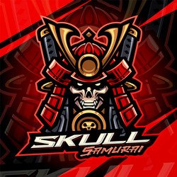 skull samurai esport mascot logo design Vector Image