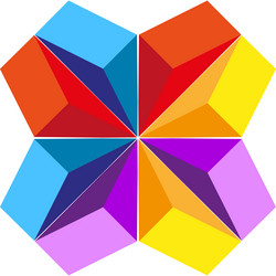star cube icon colorful 3d shape abstract block vector image