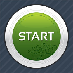 start button green round sticker vector