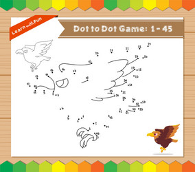 Cartoon eagle dot to educational game for kids vector