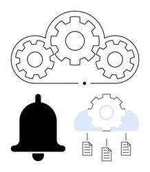 cloud computing automation with notification vector image