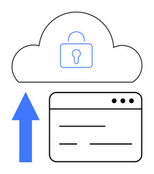 secure data upload to cloud with locked storage vector image