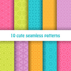 set of cute bright seamless patterns abstract vector image