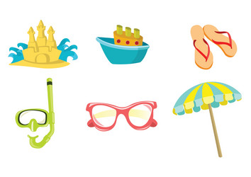 summer icons vector